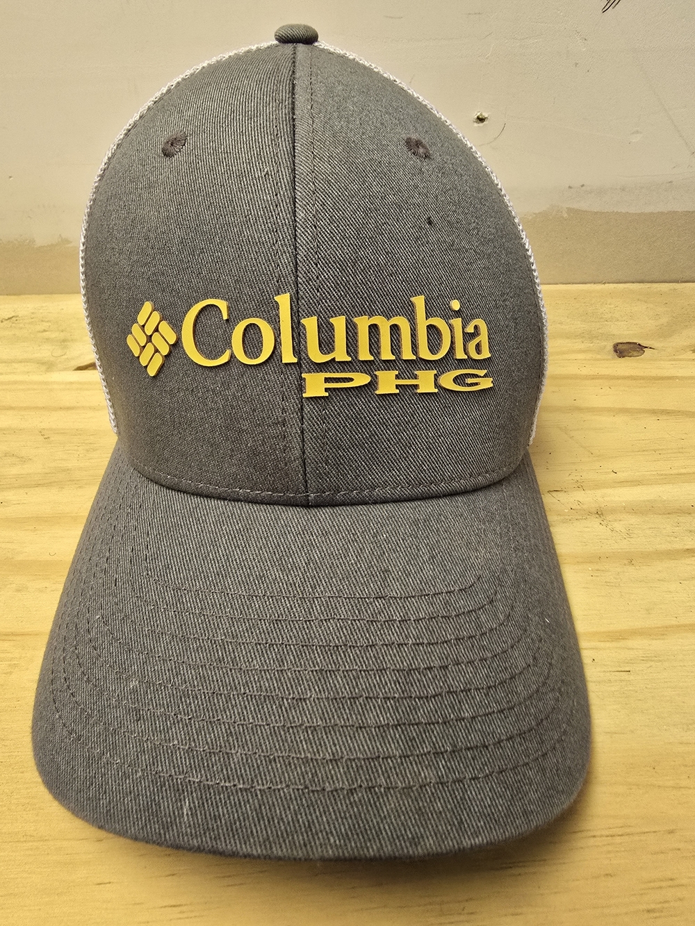 Columbia PHG Gray Trucker Hat with Yellow Logo